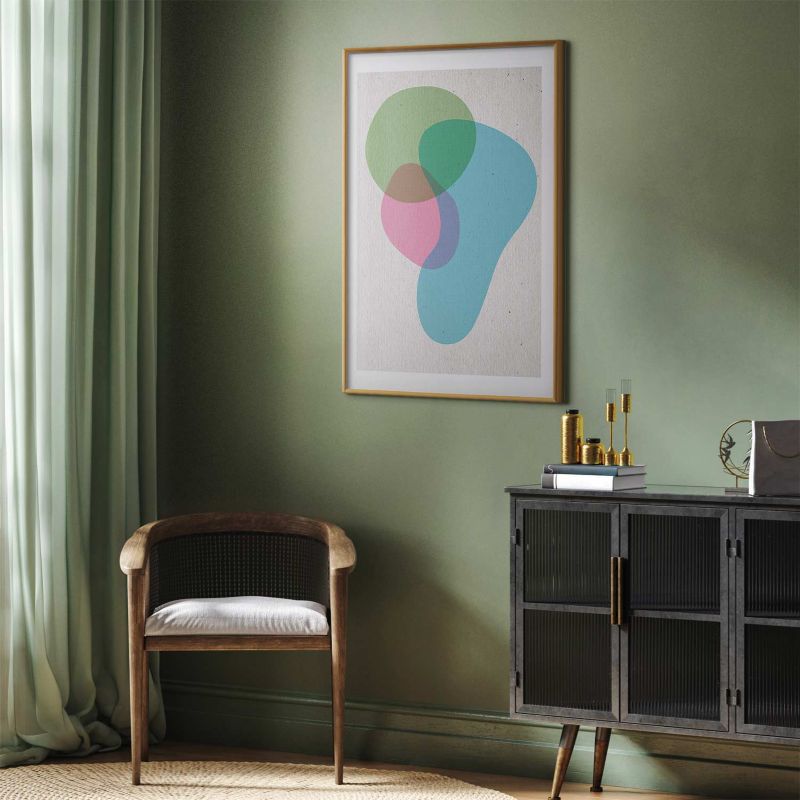 Plakat Artgeist Kolorowe plamy 29,7x42 cm z ramą złotą 1 szt