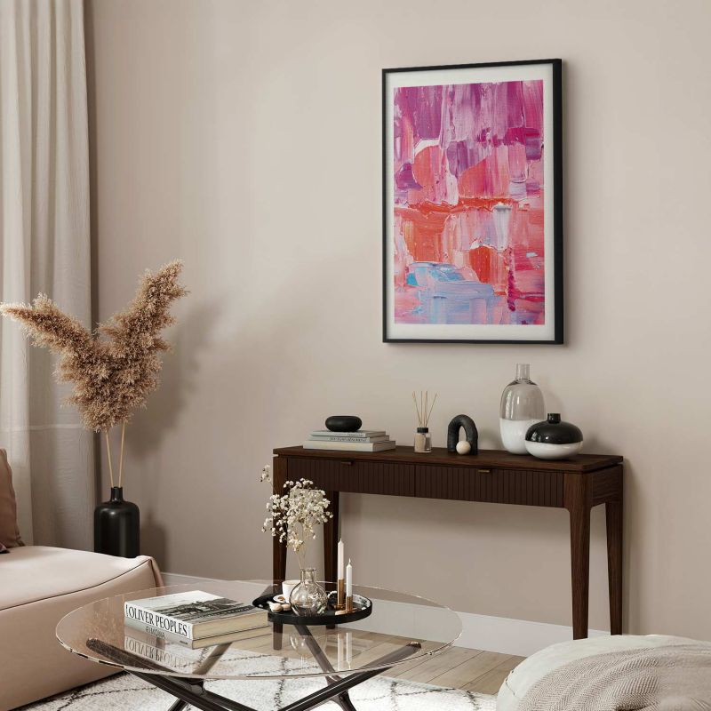 Plakat Artgeist Kolorowe Pociągnięcia 30x21 cm z ramą czarną 1 szt