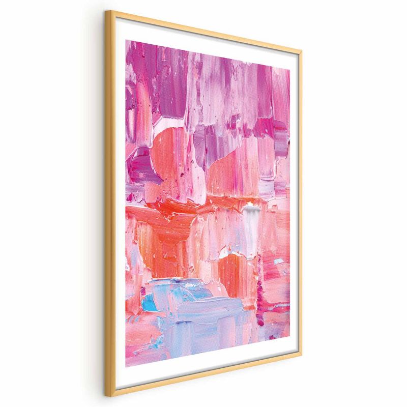 Plakat Artgeist Kolorowe Pociągnięcia 30x21 cm z ramą złotą 1 szt