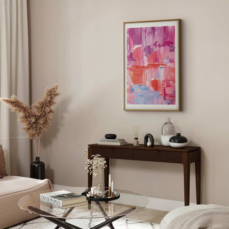 Plakat Artgeist Kolorowe Pociągnięcia 30x21 cm z ramą złotą 1 szt
