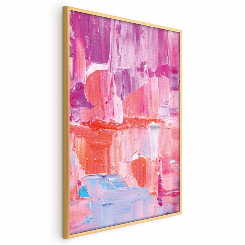 Plakat Artgeist Kolorowe Pociągnięcia 30x21 cm z ramą złotą 1 szt