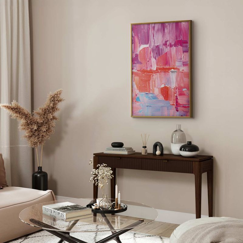 Plakat Artgeist Kolorowe Pociągnięcia 42x29,7 cm z ramą złotą 1 szt
