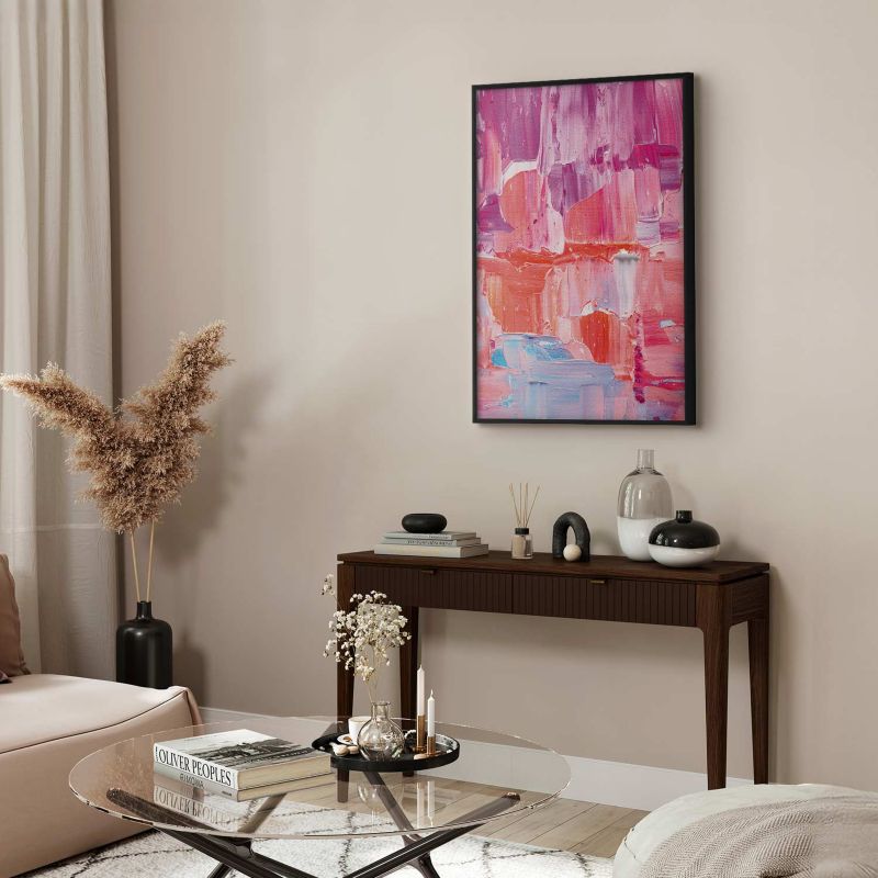 Plakat Artgeist Kolorowe Pociągnięcia 60x40 cm z ramą czarną 1 szt