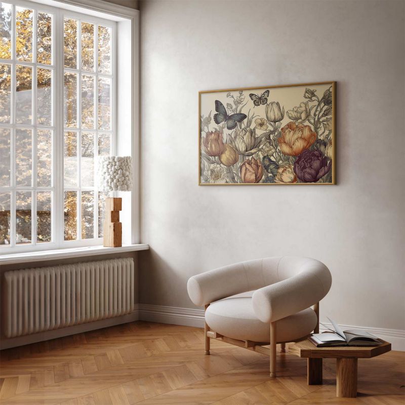 Plakat Artgeist Kolorowe tulipany 60x40 cm z ramą złotą 1 szt