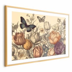 Plakat Artgeist Kolorowe tulipany 90x60 cm z ramą złotą 1 szt