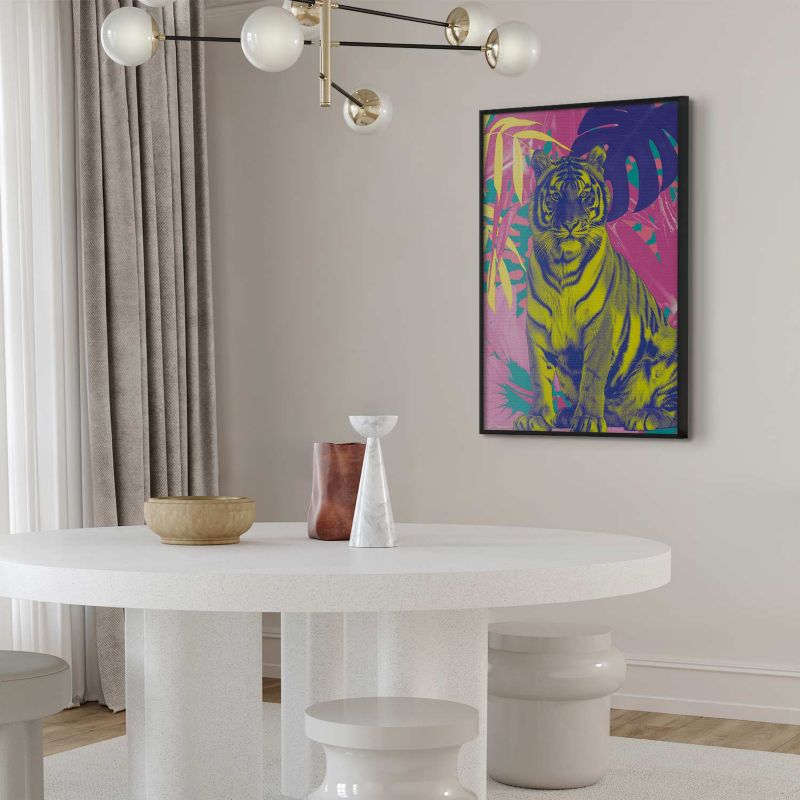 Plakat Artgeist Kolorowy tygrys 40x60 cm z ramą czarną 1 szt
