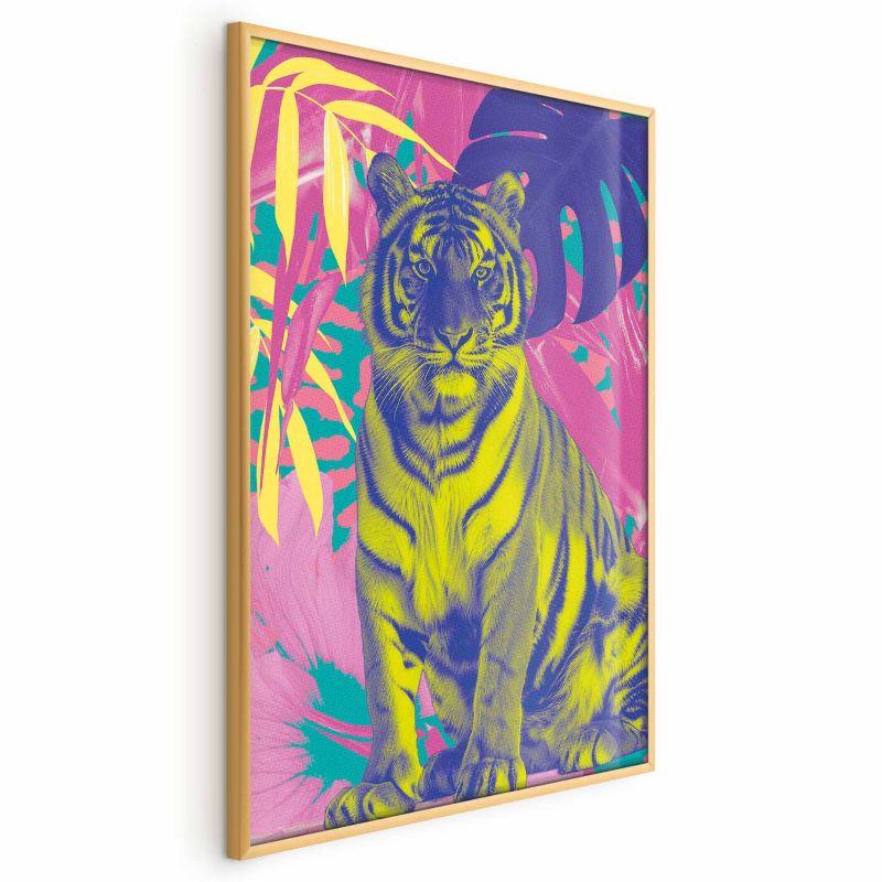 Plakat Artgeist Kolorowy tygrys 40x60 cm z ramą złotą 1 szt
