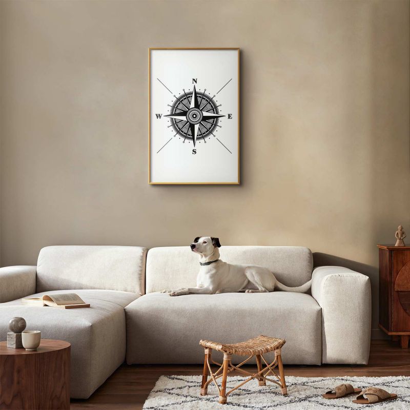 Plakat Artgeist Kompas 21x30 cm z ramą złotą 1 szt