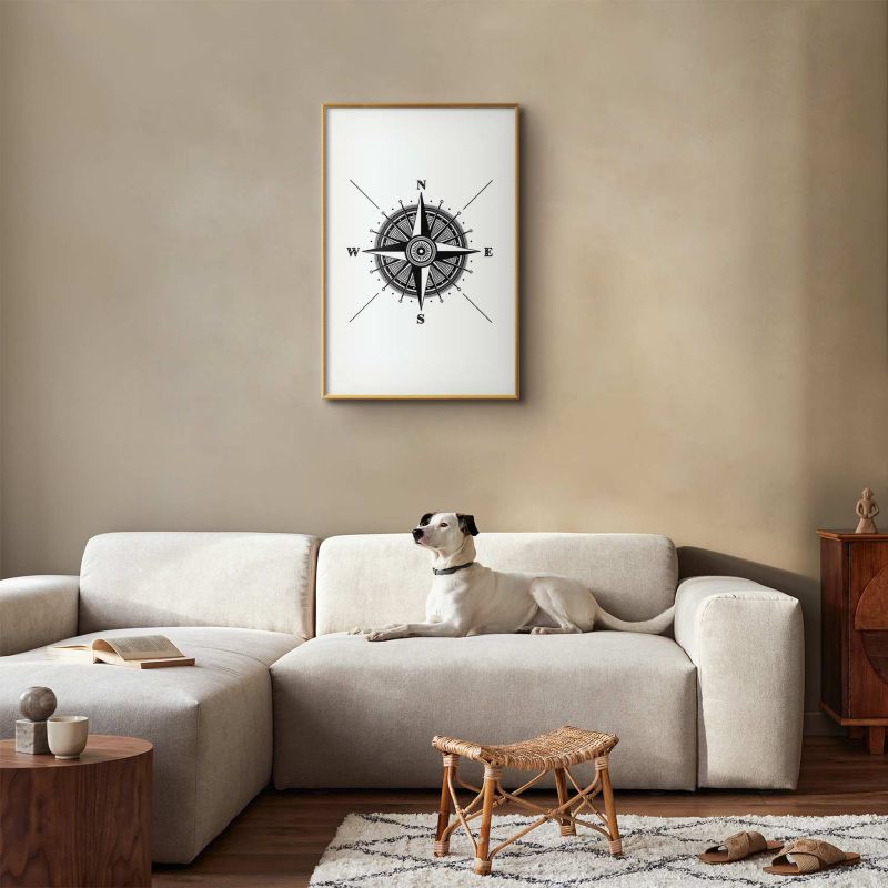 Plakat Artgeist Kompas 60x90 cm z ramą złotą 1 szt