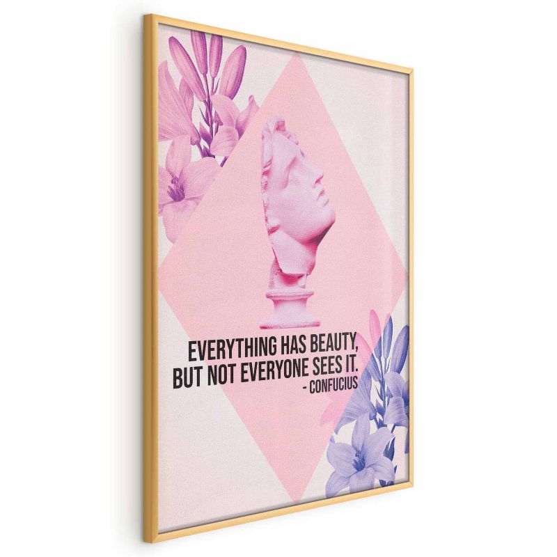 Plakat Artgeist Konfucjusz o Pięknie 29,7x42 cm z ramą złotą 1 szt