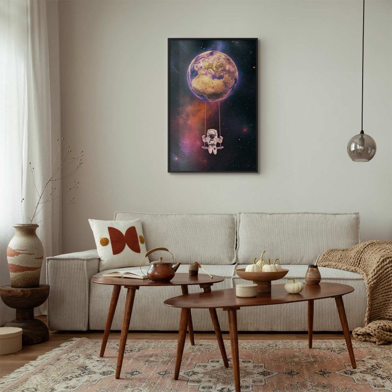 Plakat Artgeist Kosmiczna huśtawka 60x90 cm z ramą czarną 1 szt