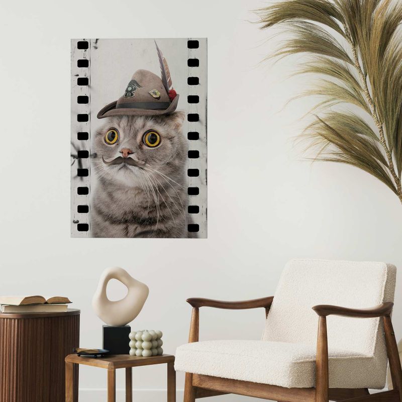 Plakat Artgeist Kot w kapeluszu 21x30 cm bez ramy 1 szt