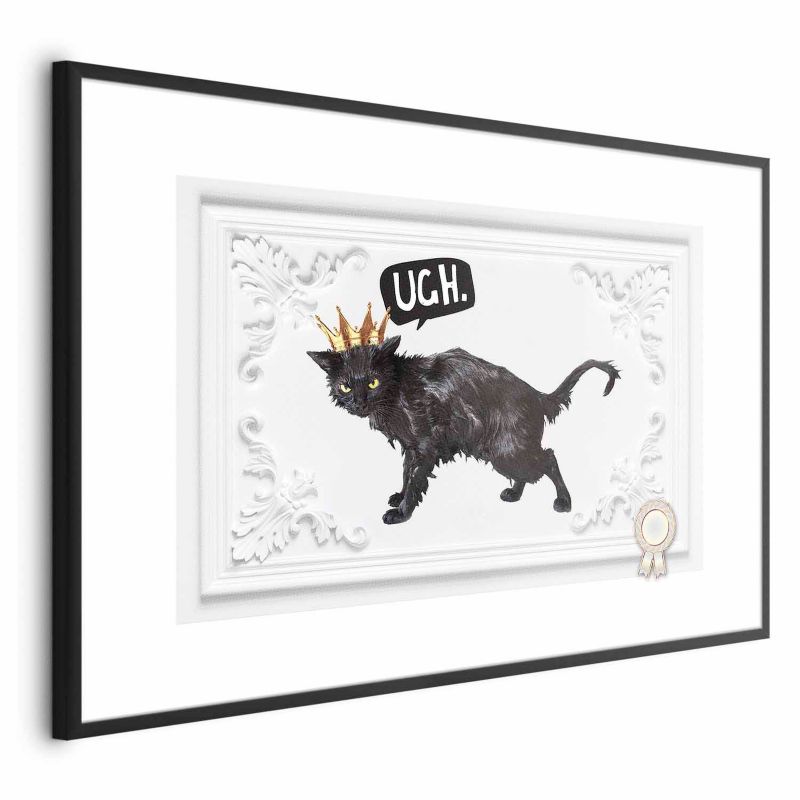 Plakat Artgeist Kot w koronie 30x21 cm z ramą czarną 1 szt