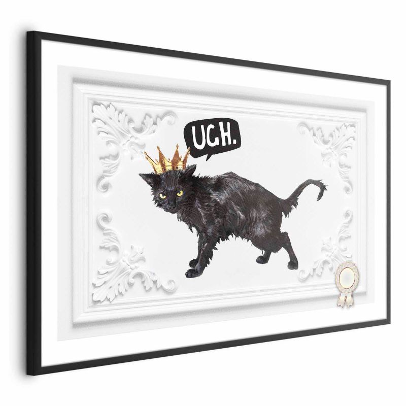 Plakat Artgeist Kot w koronie 30x21 cm z ramą czarną 1 szt