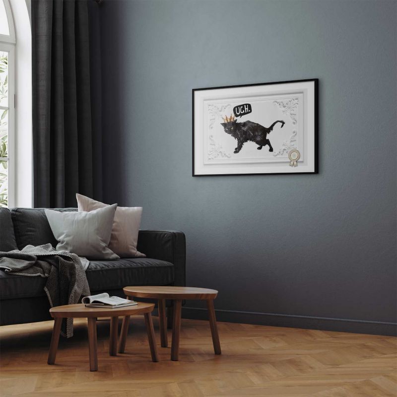 Plakat Artgeist Kot w koronie 30x21 cm z ramą czarną 1 szt