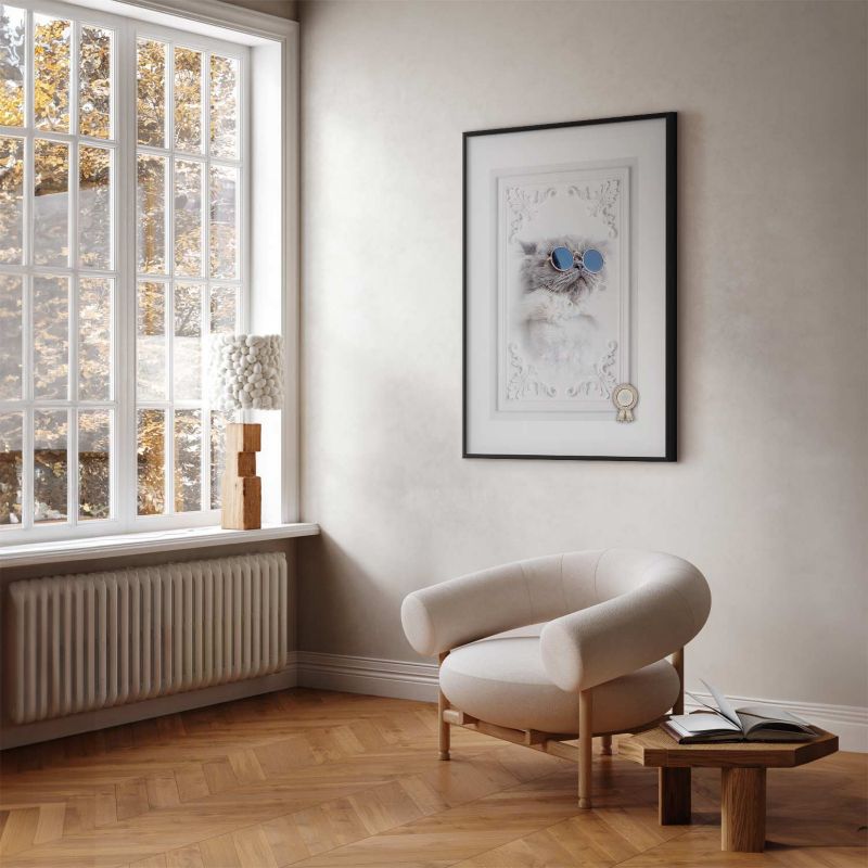 Plakat Artgeist Kot w okularach 21x30 cm z ramą czarną 1 szt