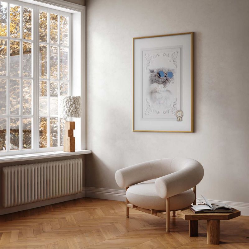 Plakat Artgeist Kot w okularach 40x60 cm z ramą złotą 1 szt