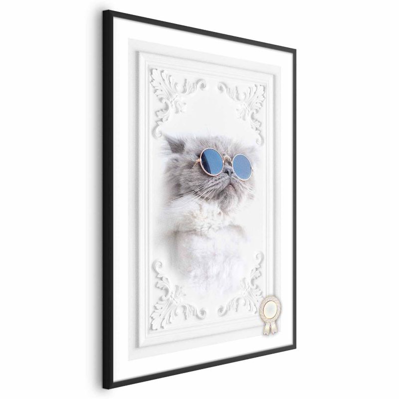 Plakat Artgeist Kot w okularach 60x90 cm z ramą czarną 1 szt