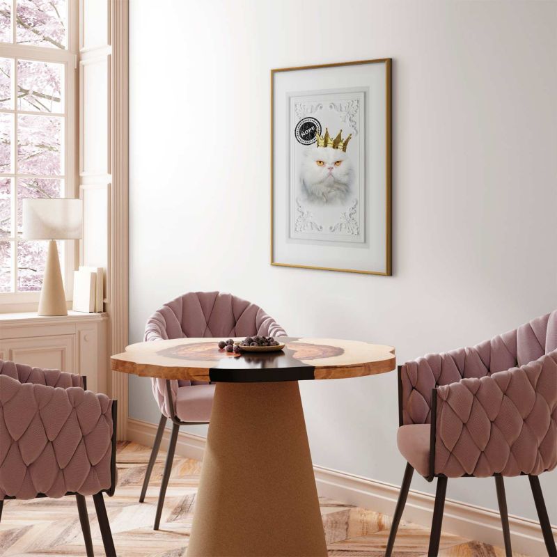 Plakat Artgeist Król kot 21x30 cm z ramą złotą 1 szt