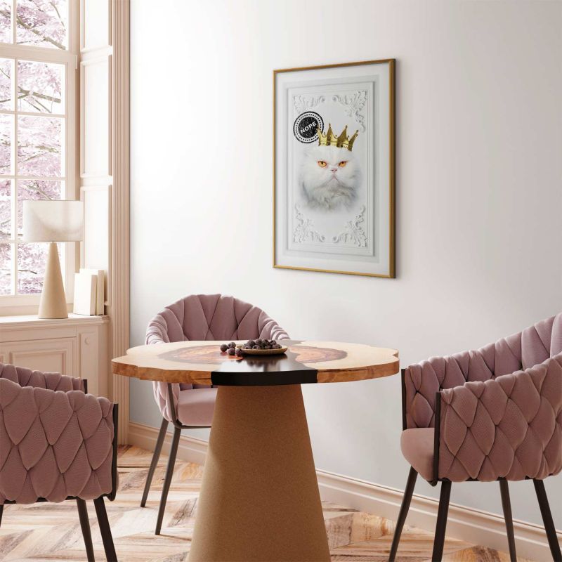 Plakat Artgeist Król kot 60x90 cm z ramą złotą 1 szt