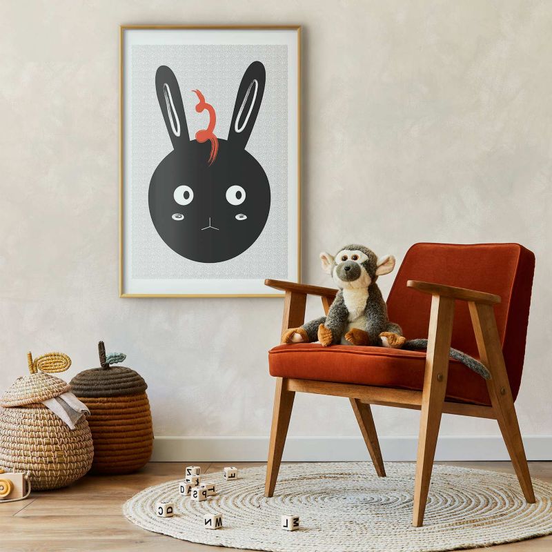 Plakat Artgeist Królik widzi wszystko 40x60 cm z ramą złotą 1 szt