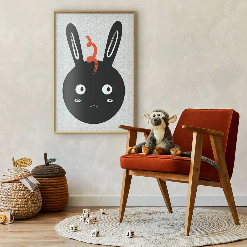 Plakat Artgeist Królik widzi wszystko 60x90 cm z ramą złotą 1 szt