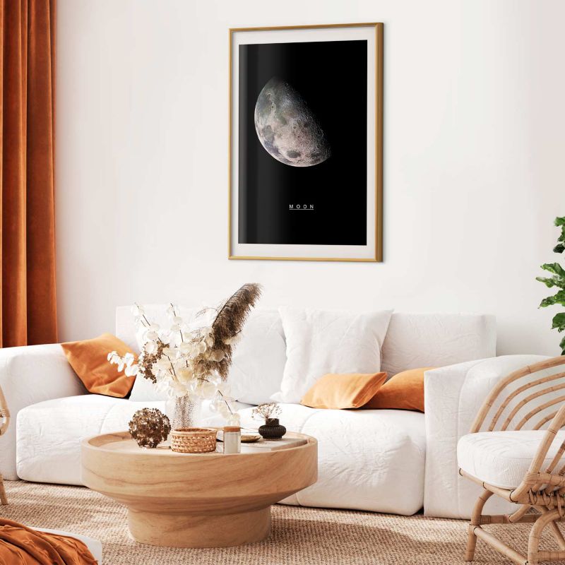 Plakat Artgeist Księżyc 21x30 cm z ramą złotą 1 szt