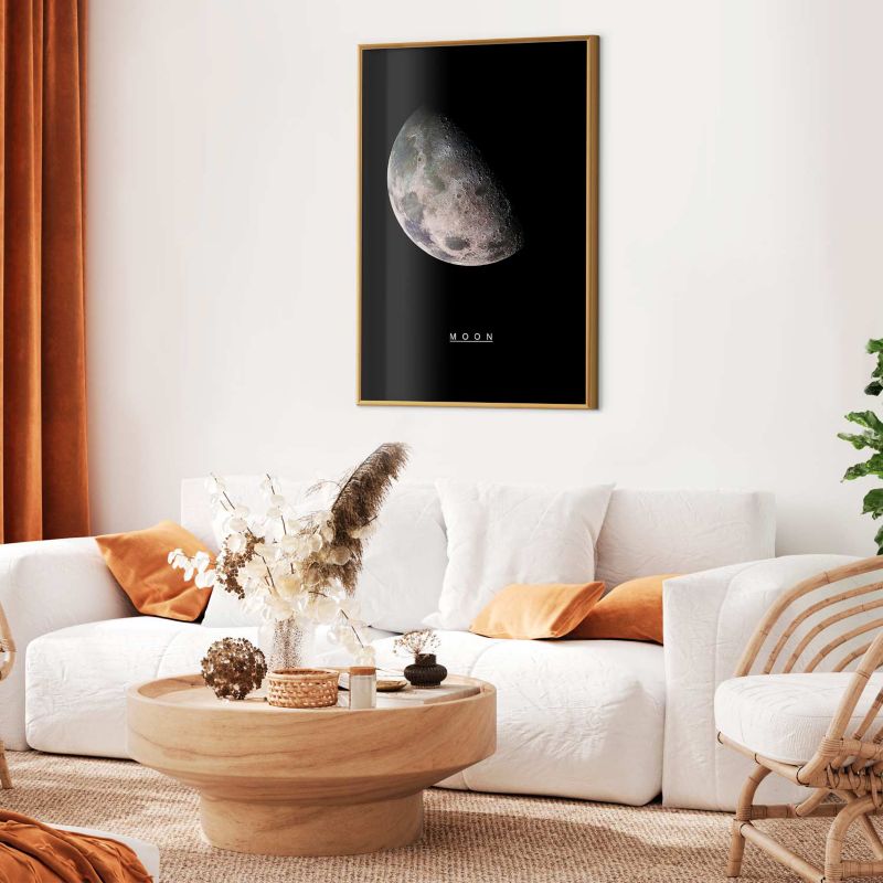 Plakat Artgeist Księżyc 60x90 cm z ramą złotą 1 szt