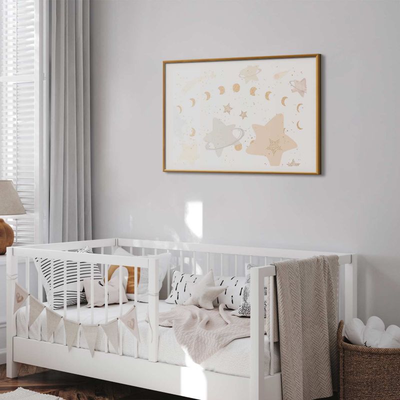 Plakat Artgeist Księżyc i gwiazdy 60x40 cm z ramą złotą 1 szt