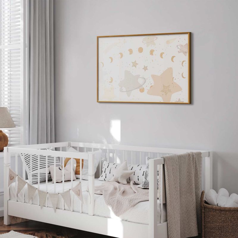 Plakat Artgeist Księżyc i gwiazdy 90x60 cm z ramą złotą 1 szt