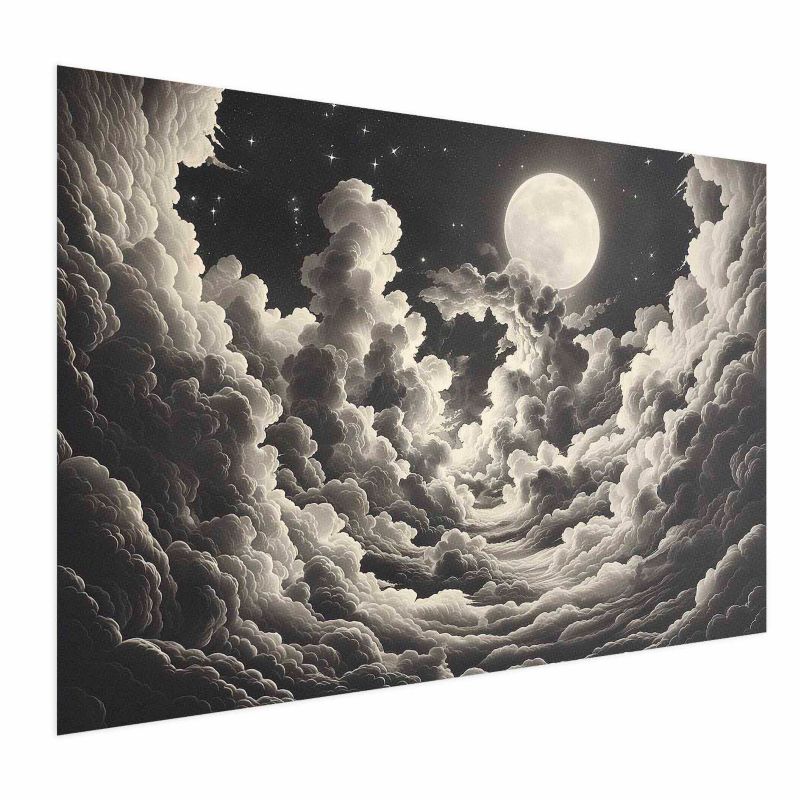 Plakat Artgeist Księżyc wśród chmur 30x21 cm bez ramy 1 szt