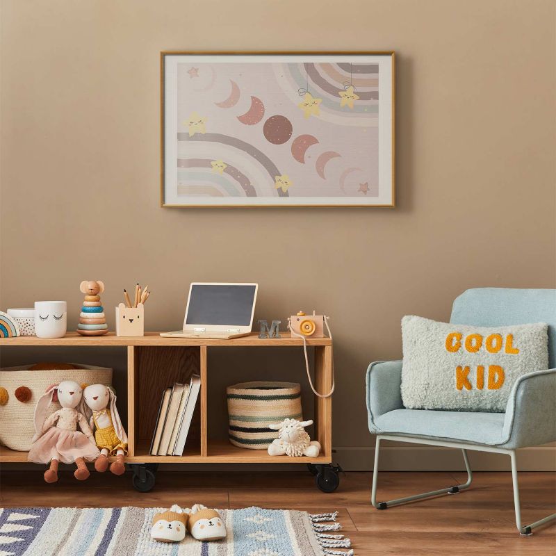 Plakat Artgeist Księżyc z tęczą 90x60 cm z ramą złotą 1 szt