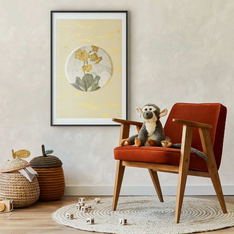 Plakat Artgeist Kwiat w kole 21x30 cm z ramą czarną 1 szt