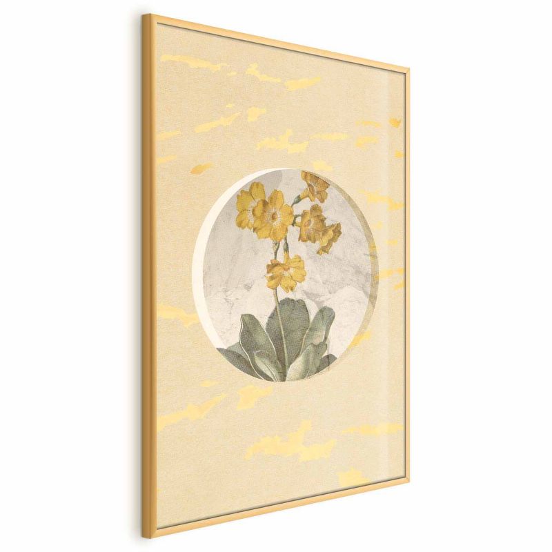 Plakat Artgeist Kwiat w kole 21x30 cm z ramą złotą 1 szt