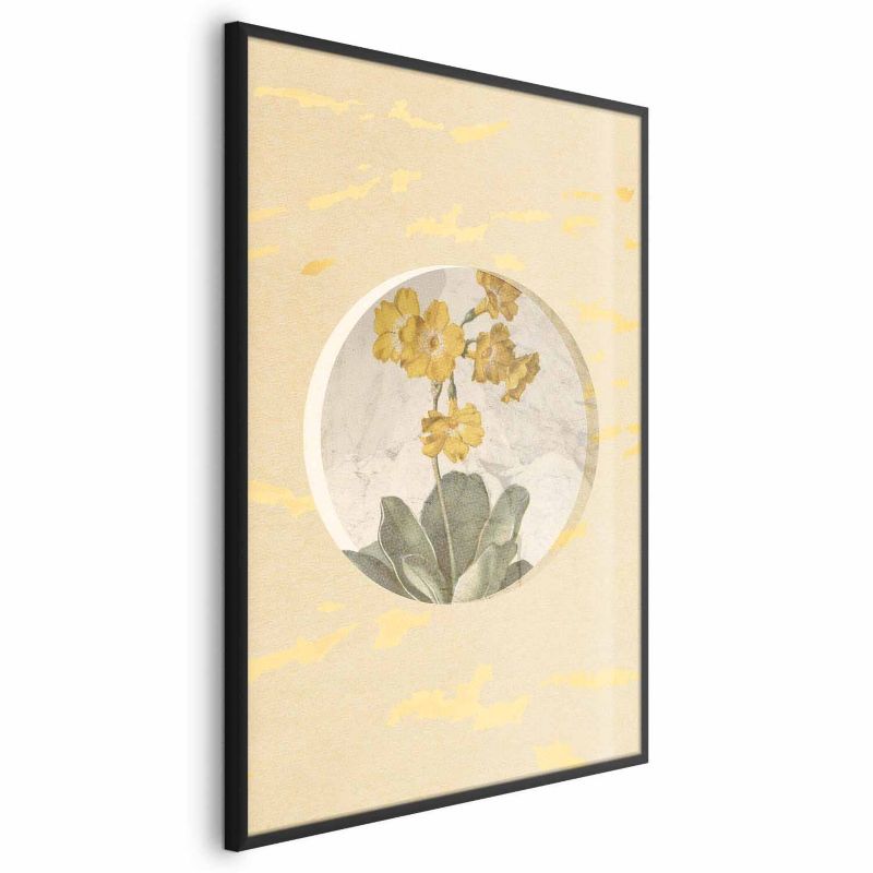 Plakat Artgeist Kwiat w kole 29,7x42 cm z ramą czarną 1 szt