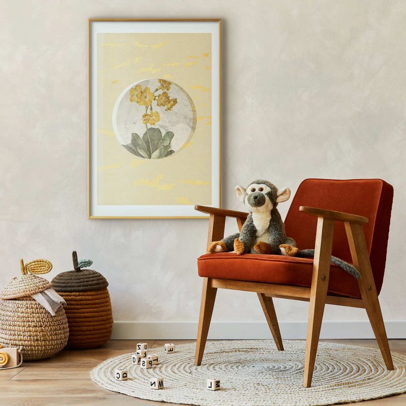 Plakat Artgeist Kwiat w kole 40x60 cm z ramą złotą 1 szt
