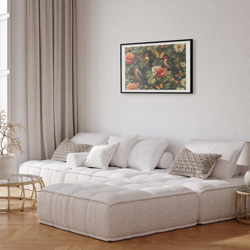 Plakat Artgeist Kwiaty i motyle 30x21 cm z ramą czarną 1 szt