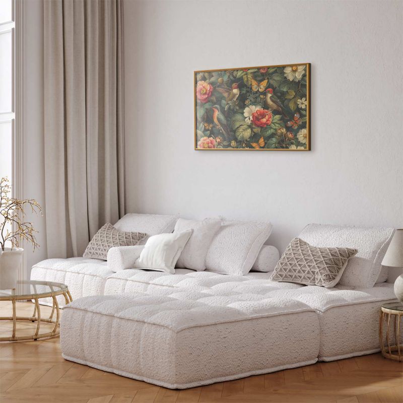 Plakat Artgeist Kwiaty i motyle 30x21 cm z ramą złotą 1 szt