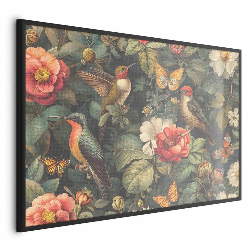 Plakat Artgeist Kwiaty i motyle 42x29,7 cm z ramą czarną 1 szt