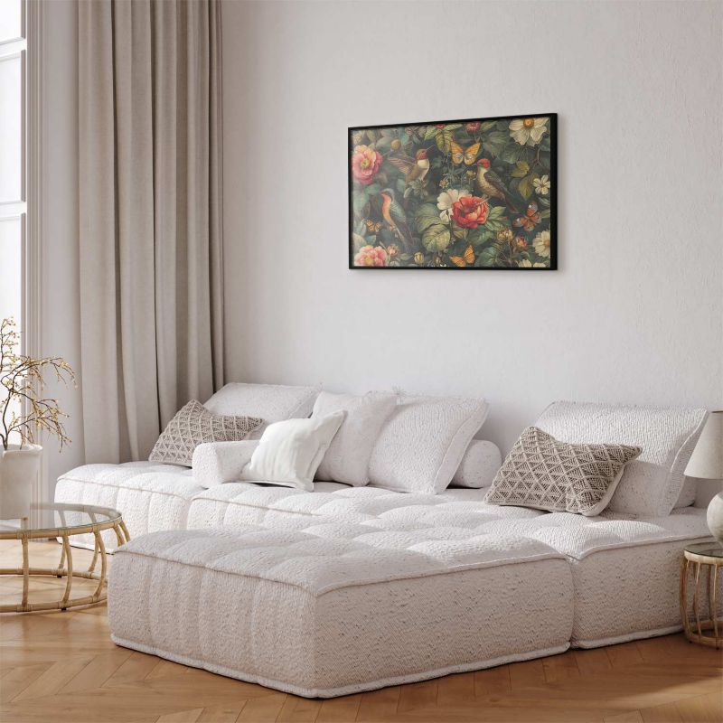 Plakat Artgeist Kwiaty i motyle 42x29,7 cm z ramą czarną 1 szt