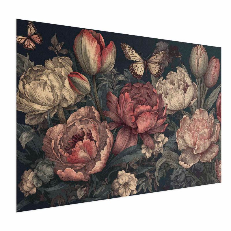 Plakat Artgeist Kwiaty na turkusowym tle 60x40 cm bez ramy 1 szt