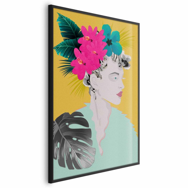 Plakat Artgeist Kwiaty we włosach 29,7x42 cm z ramą czarną 1 szt