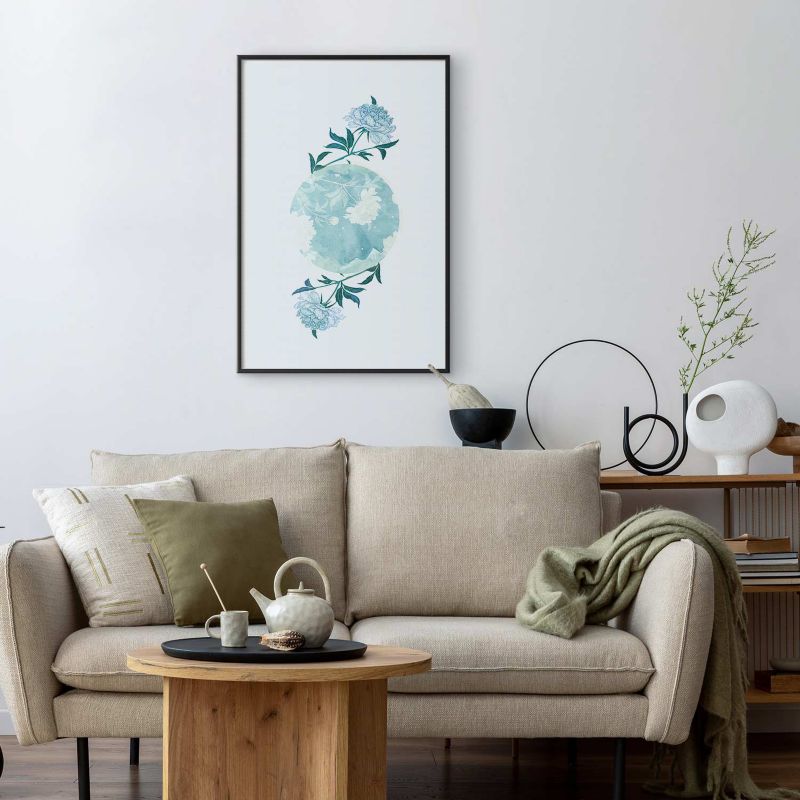 Plakat Artgeist Kwiecista planeta 29,7x42 cm z ramą czarną 1 szt