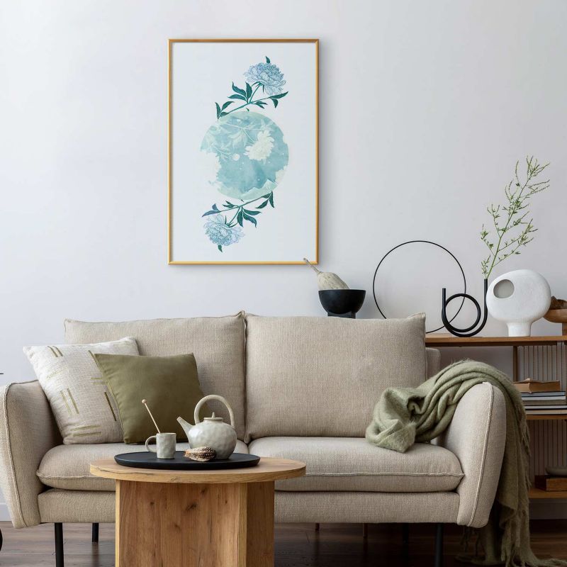 Plakat Artgeist Kwiecista planeta 40x60 cm z ramą złotą 1 szt