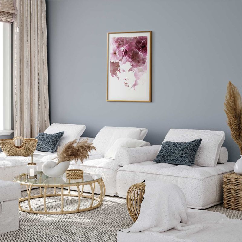 Plakat Artgeist Kwieciste spojrzenie 40x60 cm z ramą złotą 1 szt