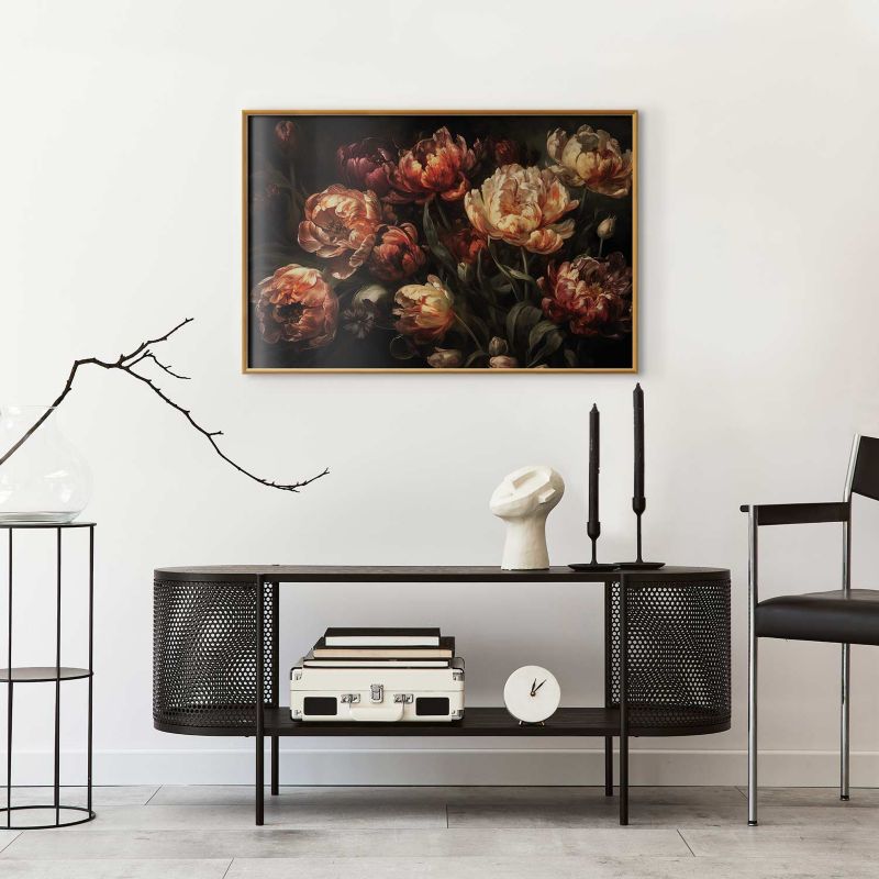 Plakat Artgeist Kwitnące tulipany 42x29,7 cm z ramą złotą 1 szt