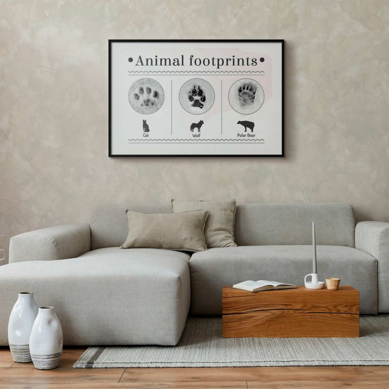 Plakat Artgeist Ślady łapek 60x40 cm z ramą czarną 1 szt
