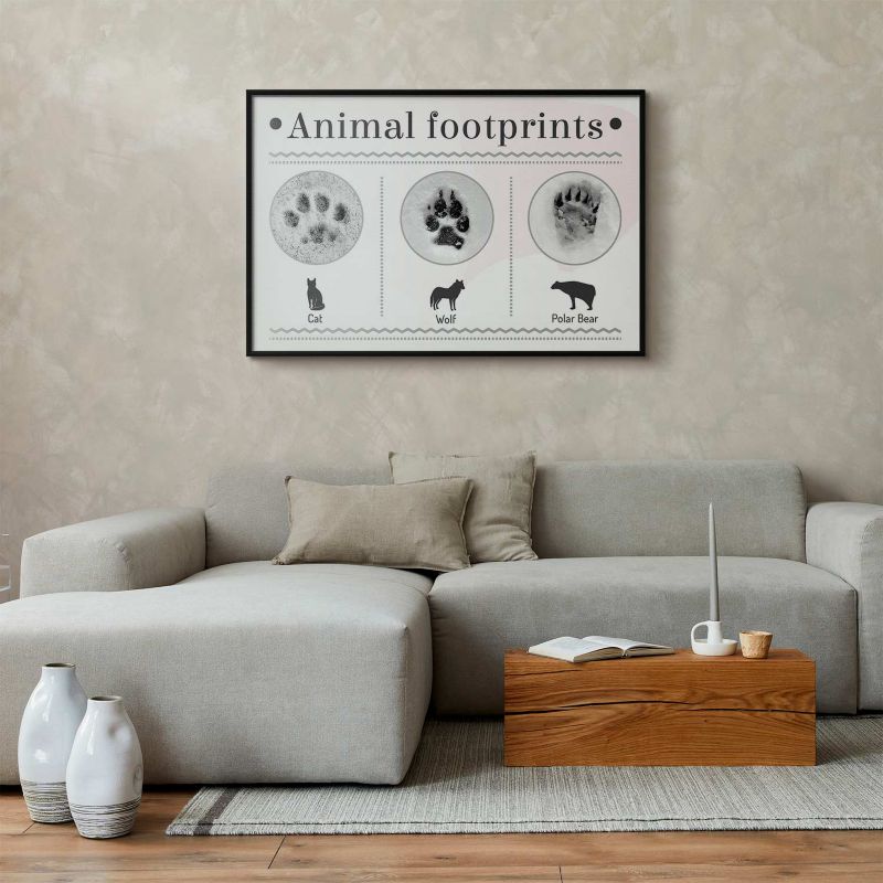 Plakat Artgeist Ślady łapek 90x60 cm z ramą czarną 1 szt
