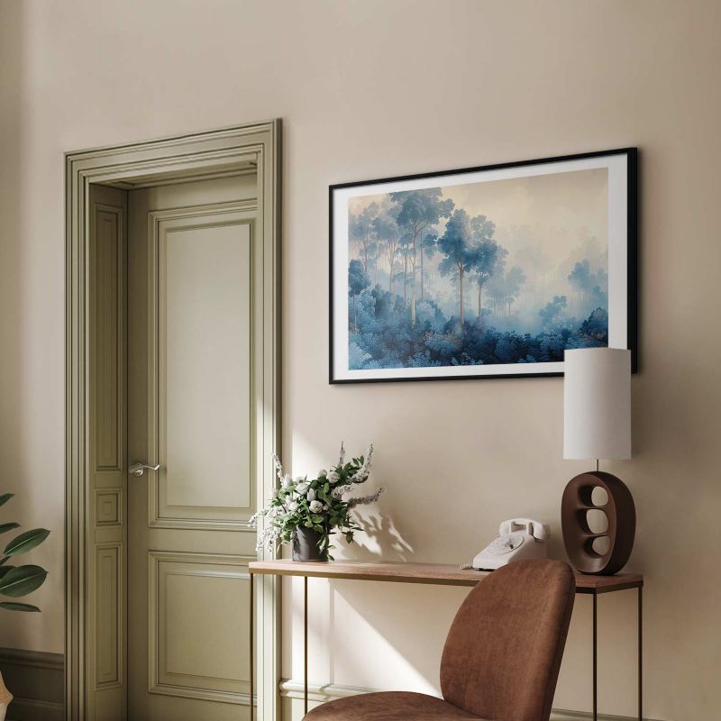 Plakat Artgeist Lasek we mgle 90x60 cm z ramą czarną 1 szt