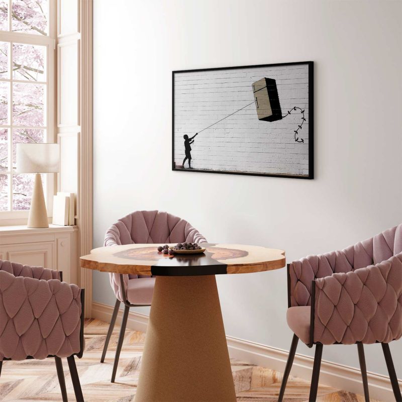 Plakat Artgeist Latająca lodówka 60x40 cm z ramą czarną 1 szt